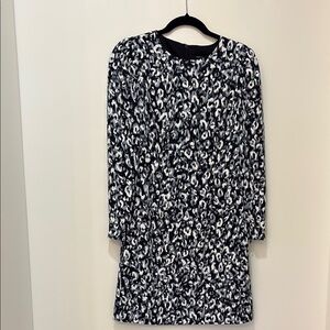 Karen Millen Black and White Long Sleeve Sheath Dress
